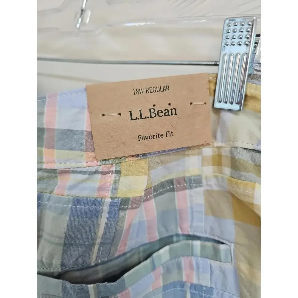 LL Bean Favorite Fit Lakewashed Chino Bermuda Shorts  Size 18W New - Picture 6 of 6